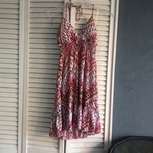 Colorful halter sun dress